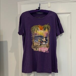 Disney Purple Women’s Tee with Mickey, Castaway Cay Graphic